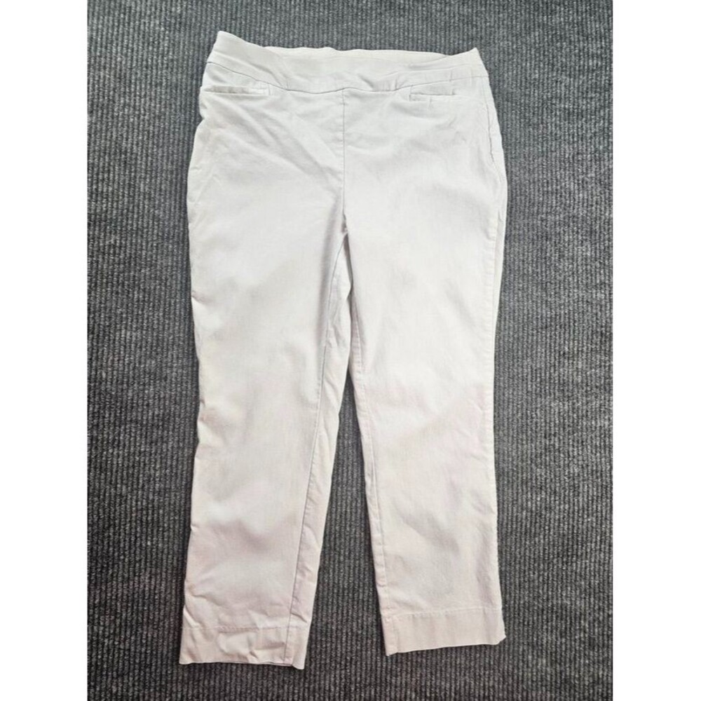 Chico's 0.5 Women's Khaki Pull On Pants Stretch Comfort Crop Ankle Trousers